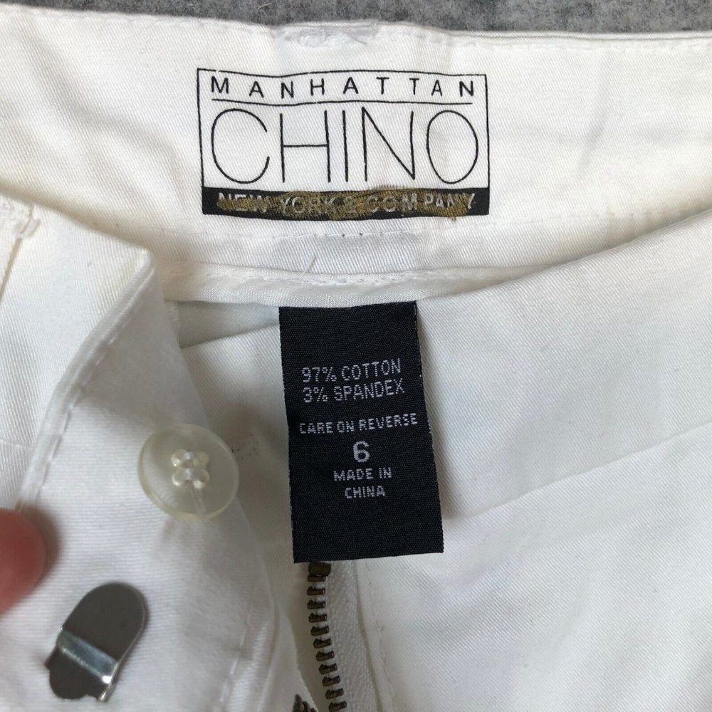 New York Co Shorts 6 28 White Mid Rise Bermuda Chino Work Casual Uniform Solid - Picture 6 of 9